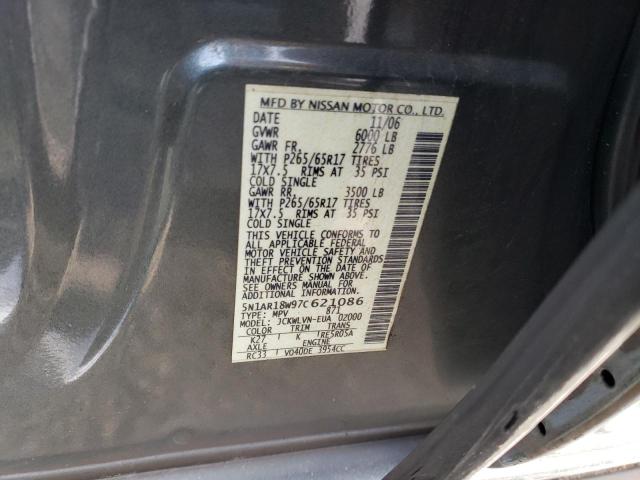 5N1AR18W97C621086 - 2007 NISSAN PATHFINDER LE ნაცრისფერი ფოტო 14