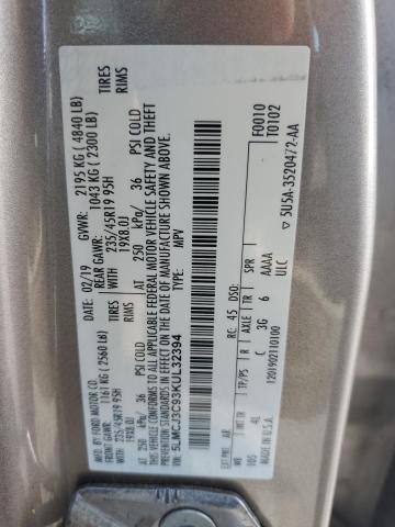 5LMCJ3C93KUL32394 - 2019 LINCOLN MKC RESERVE თაფლისფერი ფოტო 13