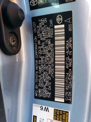 JTKDE167880223078 - 2008 TOYOTA SCION TC ლურჯი ფოტო 12