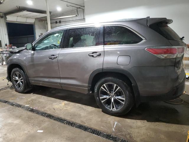 5TDJKRFH6GS285942 - 2016 TOYOTA HIGHLANDER XLE GRAY photo 2