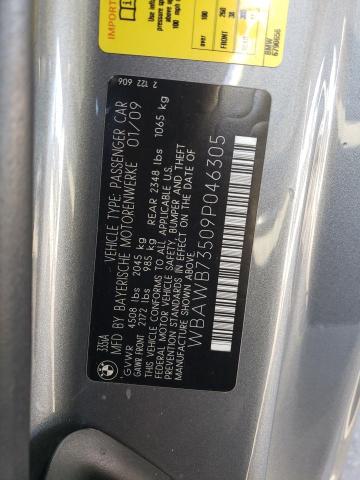 WBAWB73509P046305 - 2009 BMW 3 SERIES I SILVER photo 12
