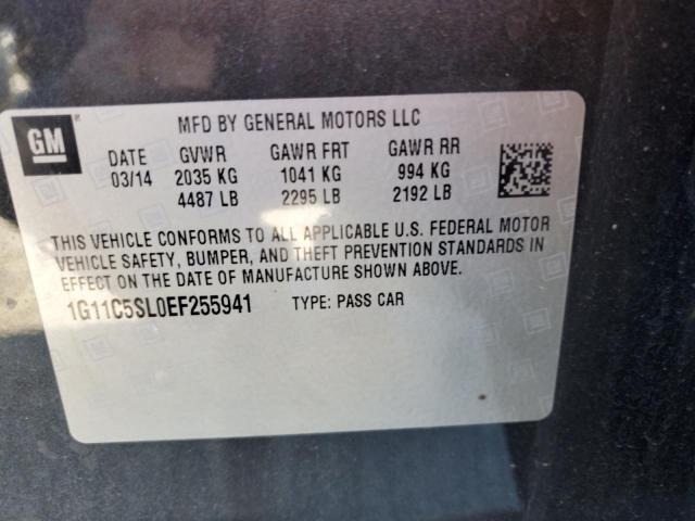 1G11C5SL0EF255941 - 2014 CHEVROLET MALIBU 1LT Сұр фото 12