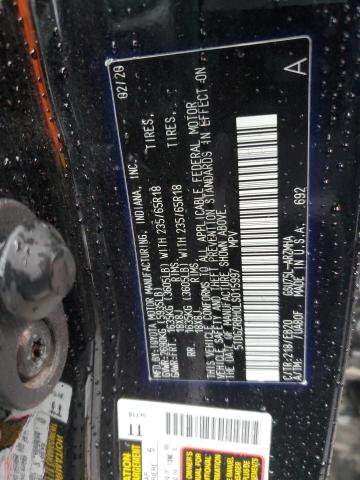 5TDGZRBH0LS015997 - 2020 TOYOTA HIGHLANDER XLE BLACK photo 12