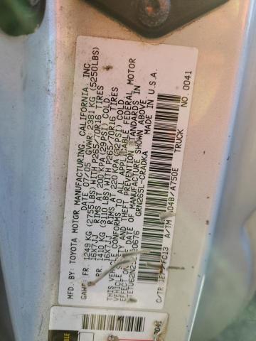 5TETU62N25Z120676 - 2005 TOYOTA TACOMA PRERUNNER ACCESS CAB SILVER photo 12