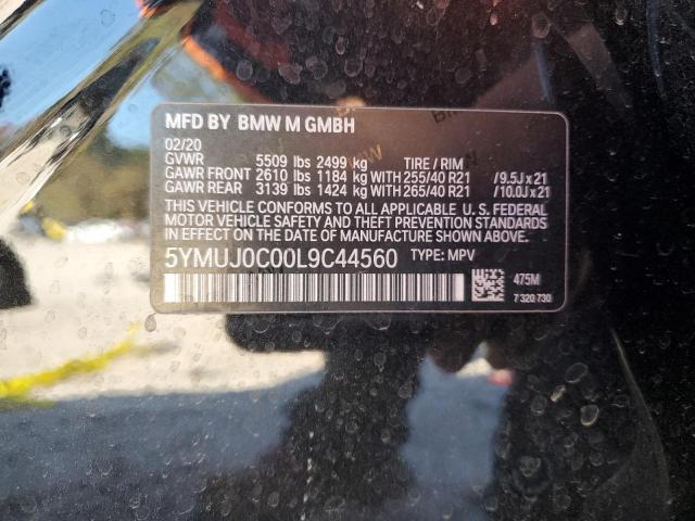 5YMUJ0C00L9C44560 - 2020 BMW X4 M COMPETITION BLACK photo 13