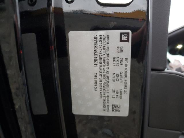 1G1YB2D79J5106511 - 2018 CHEVROLET CORVETTE STINGRAY 1LT BLACK photo 12