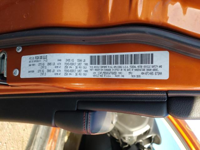 1C4PJMBSXFW776059 - 2015 JEEP CHEROKEE TRAILHAWK ORANGE photo 13