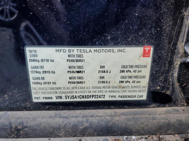 5YJSA1CN8DFP22472 - 2013 TESLA MODEL S 蓝色 照片 12