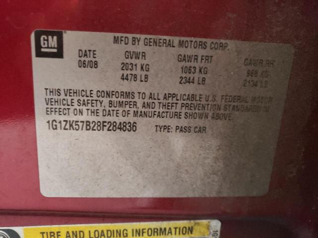 1G1ZK57B28F284836 - 2008 CHEVROLET MALIBU LTZ 勃艮第红 照片 12