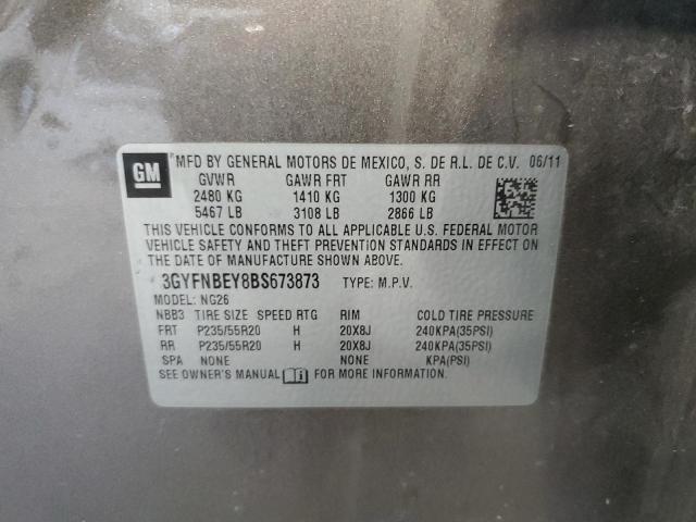 3GYFNBEY8BS673873 - 2011 CADILLAC SRX PERFORMANCE COLLECTION Gris photo 13