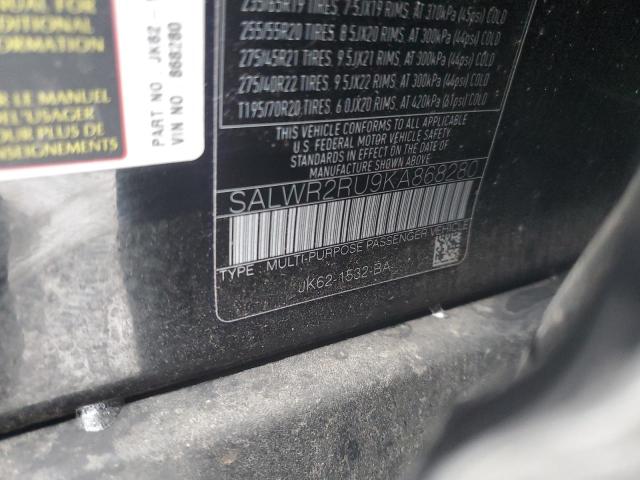 SALWR2RU9KA868280 - 2019 LAND ROVER RANGE ROVE HSE BLACK photo 14