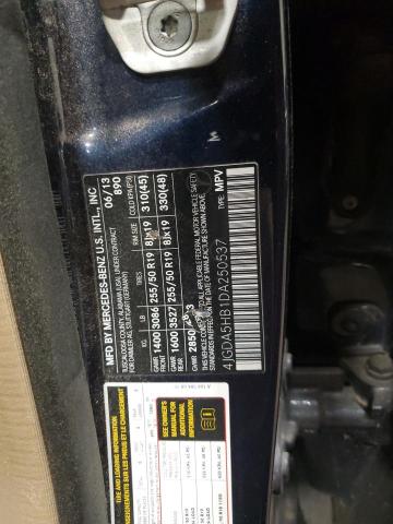 4JGDA5HB1DA250537 - 2013 MERCEDES-BENZ ML 350 4MATIC BLUE photo 13