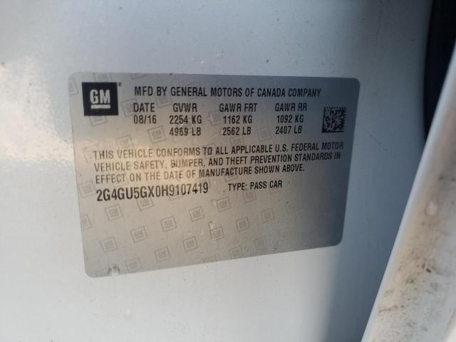 2G4GU5GX0H9107419 - 2017 BUICK REGAL GS WHITE photo 13