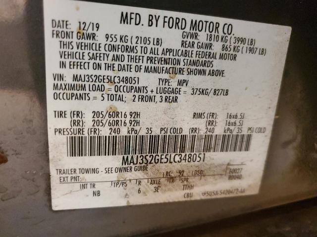 MAJ3S2GE5LC348051 - 2020 FORD ECOSPORT SE Grau Foto 13