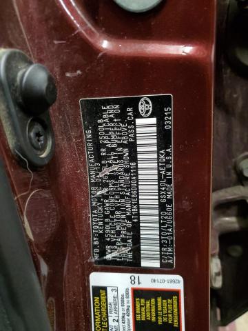 4T1BK1EB6DU041116 - 2013 TOYOTA AVALON BASE 栗色 照片 12