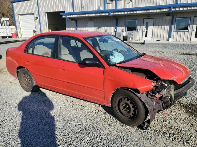 1HGES16552L058634 - 2002 HONDA CIVIC LX RED photo 4