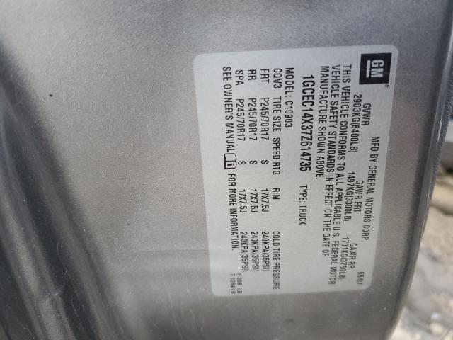 1GCEC14X37Z614735 - 2007 CHEVROLET SILVERADO C1500 CLASSIC Gümüş foto 12