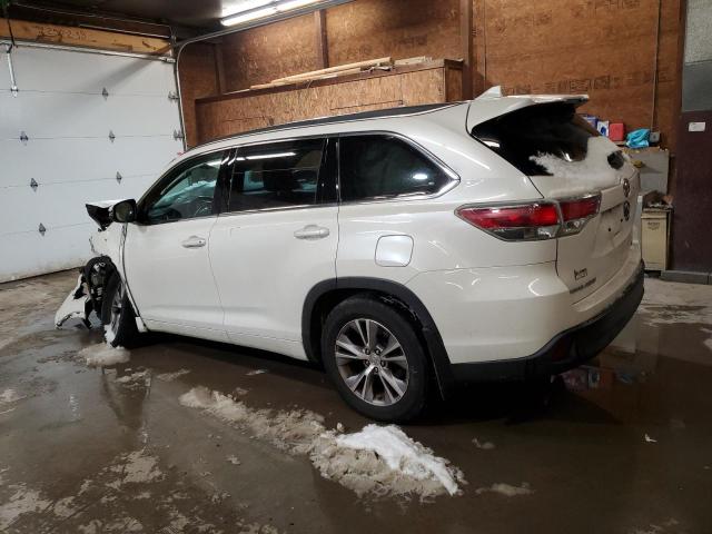 5TDJKRFH6FS104448 - 2015 TOYOTA HIGHLANDER XLE WHITE photo 2