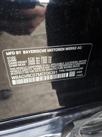 WBAGV8C07MCF06391 - 2021 BMW M850XI BLACK photo 12