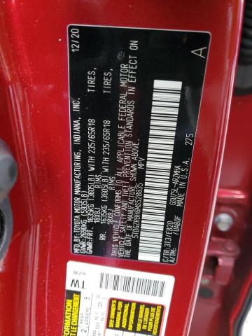 5TDGZRBH6MS528835 - 2021 TOYOTA HIGHLANDER XLE RED photo 13