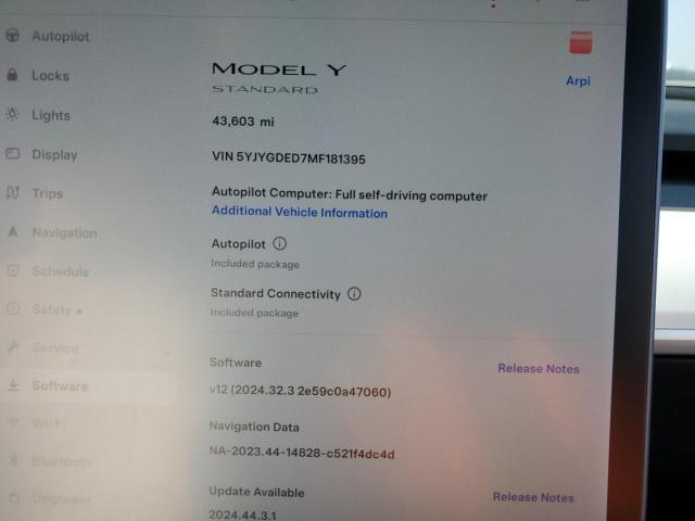 5YJYGDED7MF181395 - 2021 TESLA MODEL Y RED photo 9