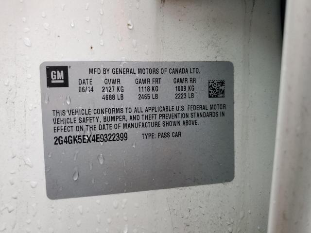 2G4GK5EX4E9322399 - 2014 BUICK REGAL WHITE photo 12