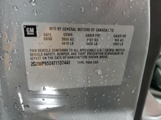2G2WP552471137443 - 2007 PONTIAC GRAND PRIX 灰色 照片 12