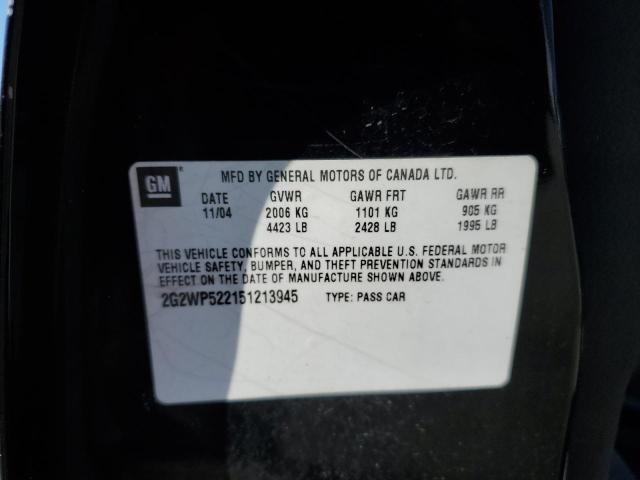 2G2WP522151213945 - 2005 PONTIAC GRAND PRIX 黑色 照片 12