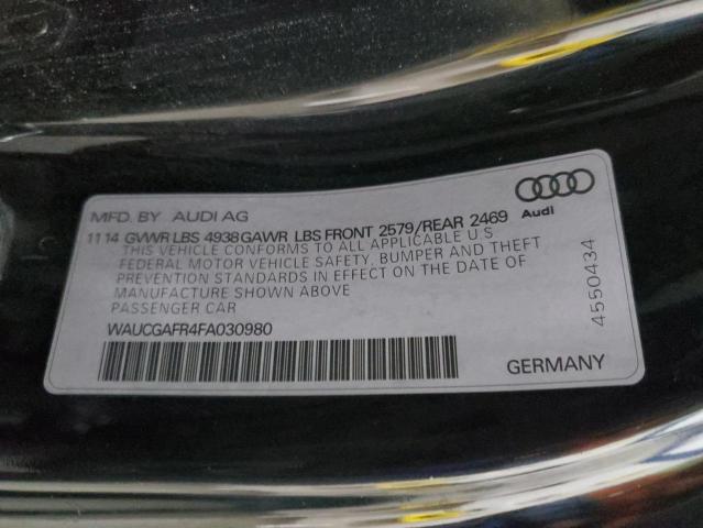 WAUCGAFR4FA030980 - 2015 AUDI S5 PREMIUM PLUS 黑色 照片 12