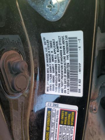 19XFA15689E017224 - 2009 HONDA CIVIC LX-S 黑色 照片 12