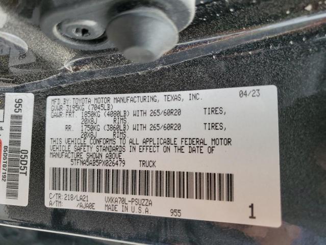 5TFNA5AB5PX026479 - 2023 TOYOTA TUNDRA CREWMAX PLATINUM 黑色 照片 12