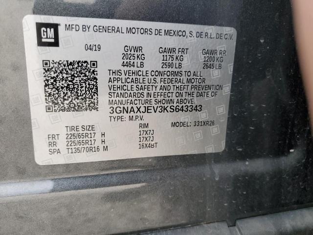 3GNAXJEV3KS643343 - 2019 CHEVROLET EQUINOX LT Graphit Foto 13