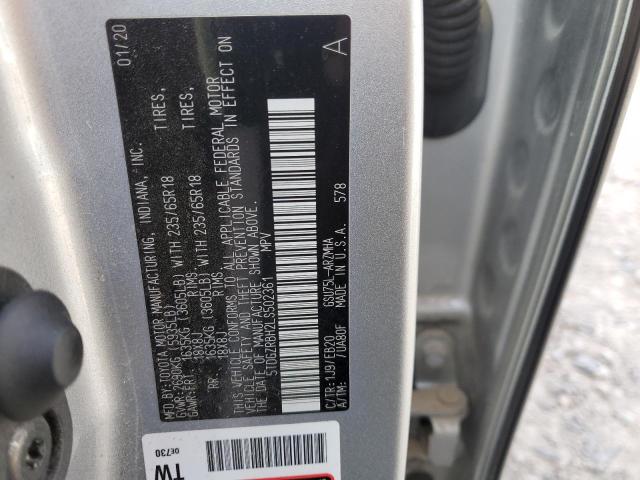 5TDGZRBH2LS502361 - 2020 TOYOTA HIGHLANDER XLE SILVER photo 14