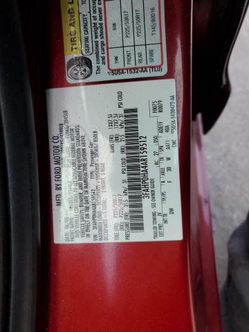 3FAHP0HA4AR159512 - 2010 FORD FUSION SE BURGUNDY photo 12