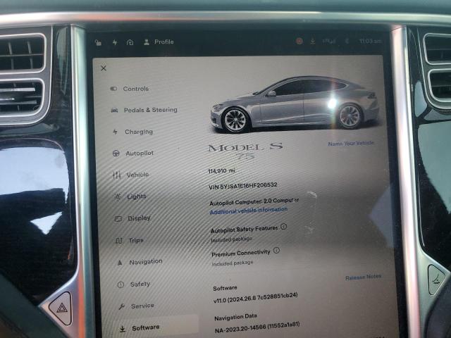 5YJSA1E16HF206532 - 2017 TESLA MODEL S SILVER photo 9