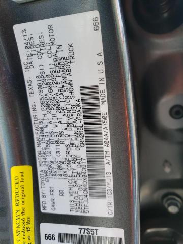 5TFJU4GN4DX043917 - 2013 TOYOTA TACOMA DOUBLE CAB PRERUNNER GRAY photo 12