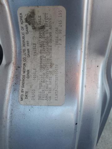 KLATA2267YB560659 - 2000 DAEWOO LANOS S Gris foto 12