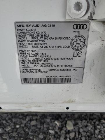 WA1VAAF77KD039607 - 2019 AUDI Q7 PRESTIGE 白色 照片 14
