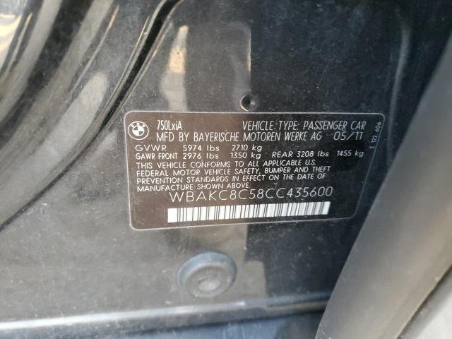WBAKC8C58CC435600 - 2012 BMW 750 LXI GRAY photo 12