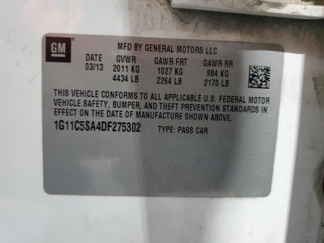 1G11C5SA4DF275302 - 2013 CHEVROLET MALIBU 1LT WHITE photo 13