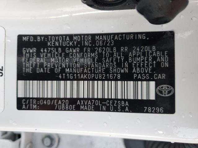 4T1G11AK0PU821678 - 2023 TOYOTA CAMRY SE NIGHT SHADE WHITE photo 13