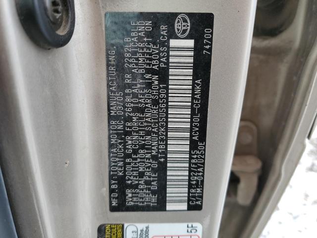 4T1BE32K35U565901 - 2005 TOYOTA CAMRY LE BEIGE photo 13