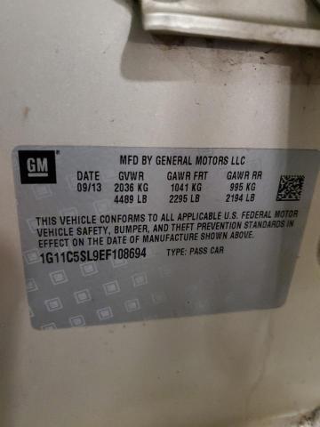 1G11C5SL9EF108694 - 2014 CHEVROLET MALIBU 1LT თაფლისფერი ფოტო 12