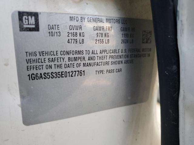 1G6AS5S35E0127761 - 2014 CADILLAC CTS PERFORMANCE COLLECTION Beyaz fotoğraf 12