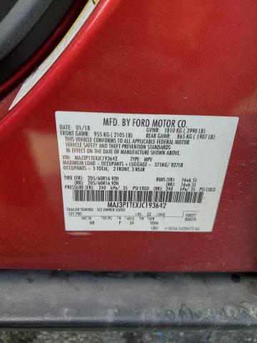 MAJ3P1TEXJC193642 - 2018 FORD ECOSPORT SE Bordeaux Foto 14