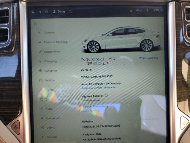 5YJSA1H28EFP68397 - 2014 TESLA MODEL S WHITE photo 9