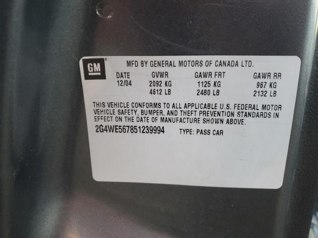 2G4WE567851239994 - 2005 BUICK LACROSSE CXS GRAY photo 12