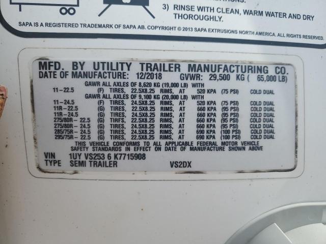 1UYVS2536K7715908 - 2019 UTILITY TRAILER ლურჯი ფოტო 10