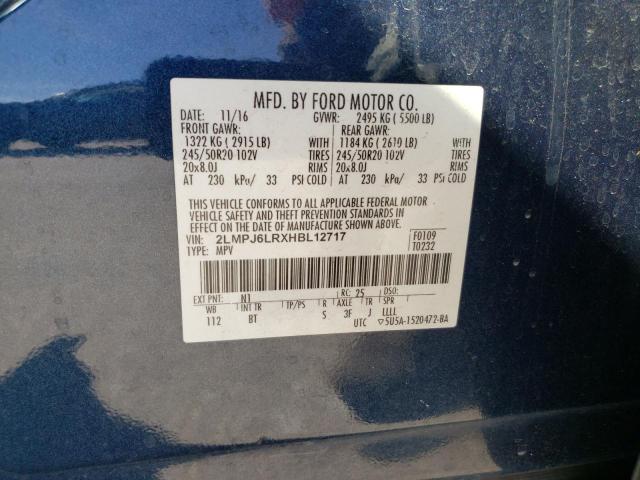 2LMPJ6LRXHBL12717 - 2017 LINCOLN MKX RESERVE Blau Foto 13