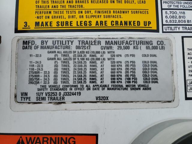 1UYVS2530J3324419 - 2018 UTILITY TRAILER WHITE photo 10